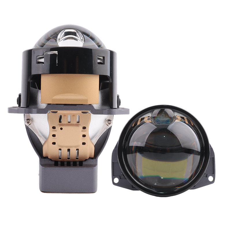 Car Light Accessories 3 Inch Laser Bi Led Projector Lens 80W 8500LM Double Prism Dual Lens Auto LED Headlights Lens 4