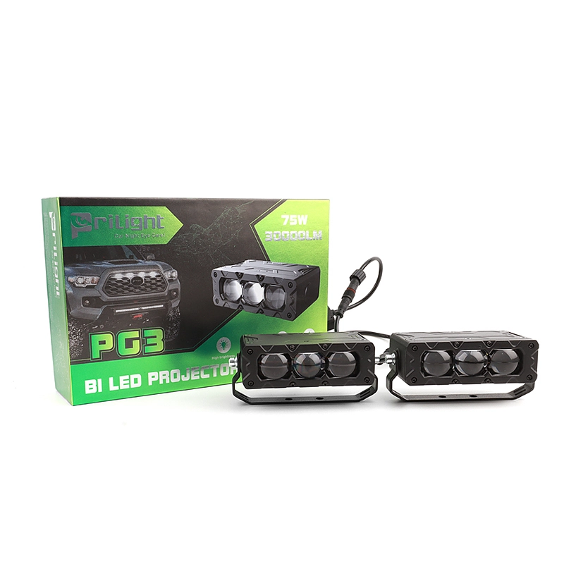 Car Grille Lights 75W 30000LM Three Lens LED Grille Light Car Exterior Auxiliary Lighting Auto Auxiliary Lights 1