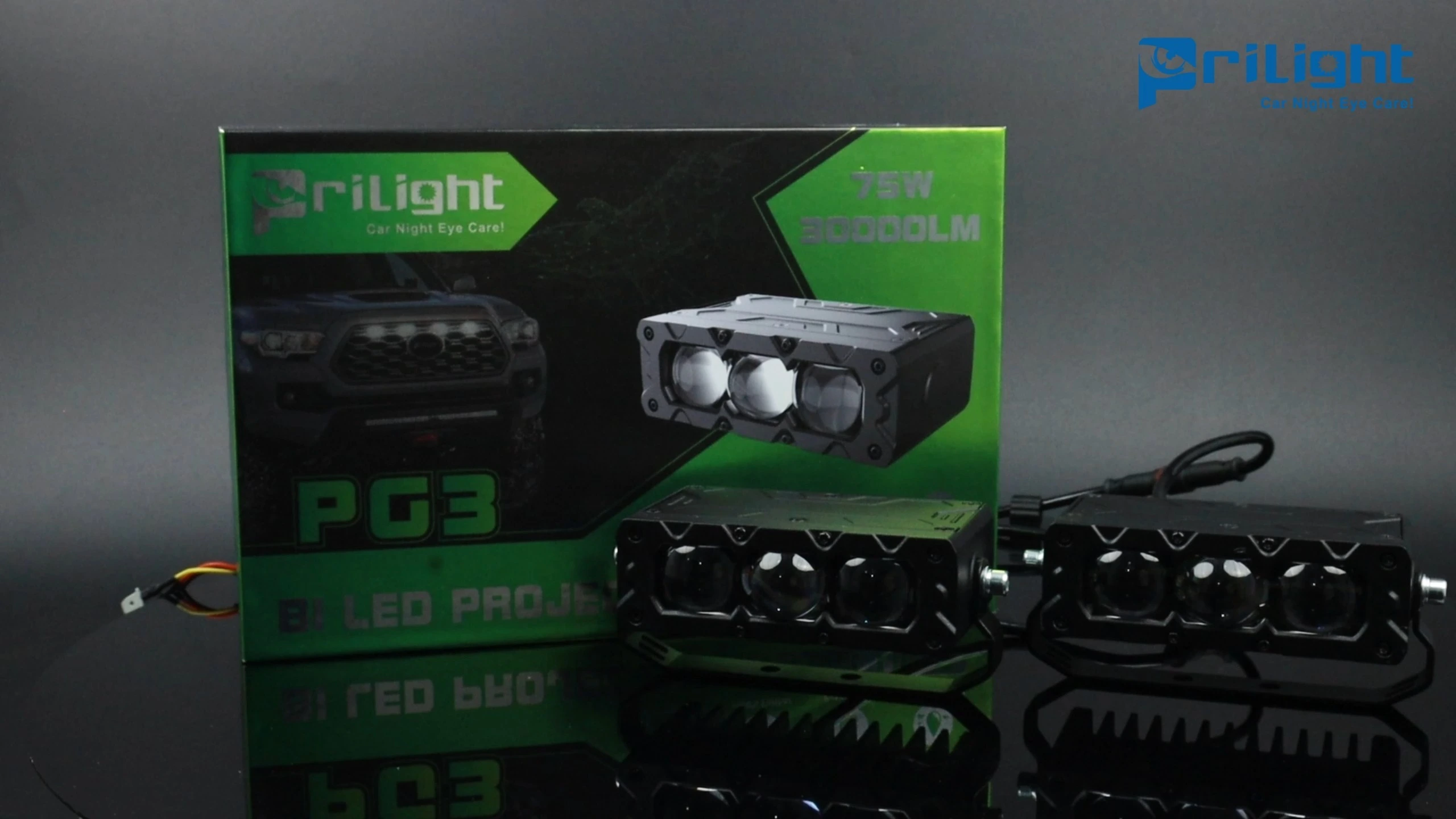 Car Grille Lights 75W 30000LM Three Lens LED Grille Light Car Exterior Auxiliary Lighting Auto Auxiliary Lights 1