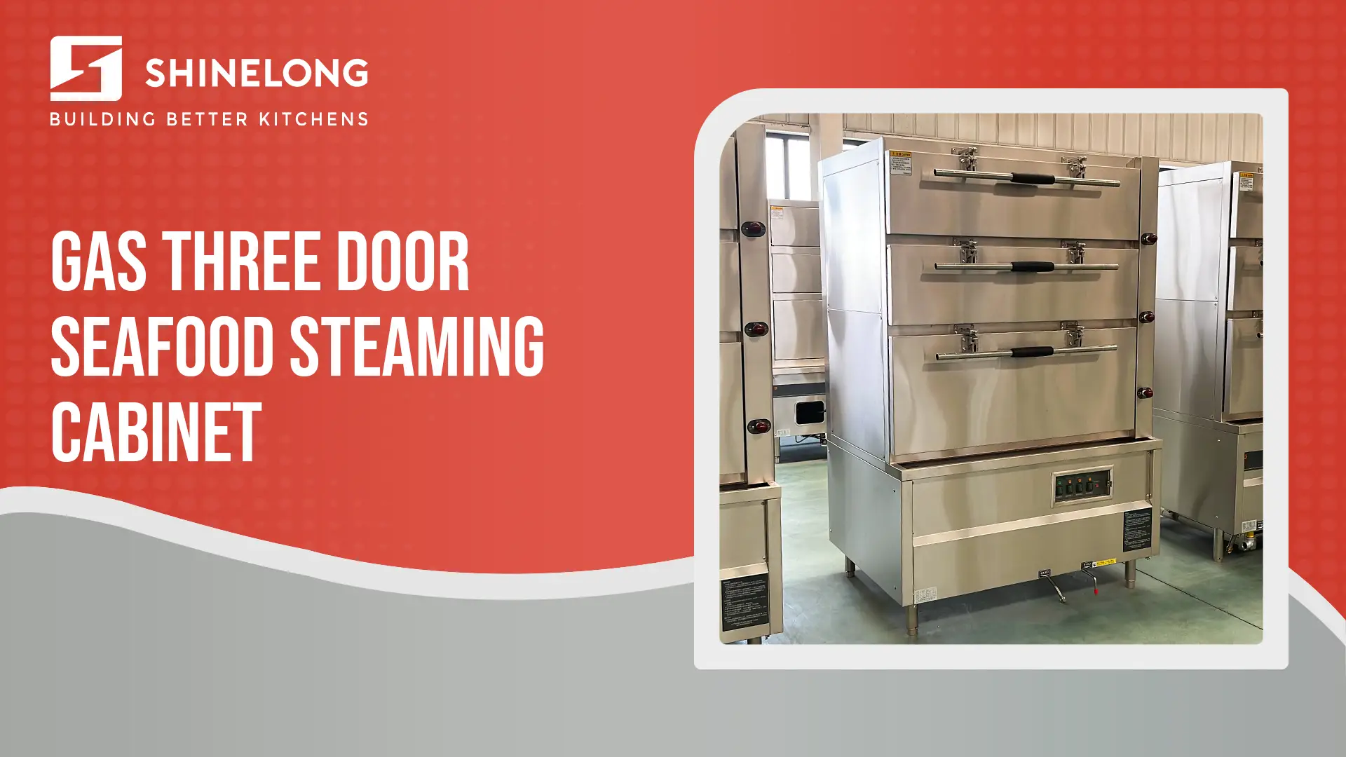 Gas Three Door Commercial Seafood Steamer | SHINELONG 1