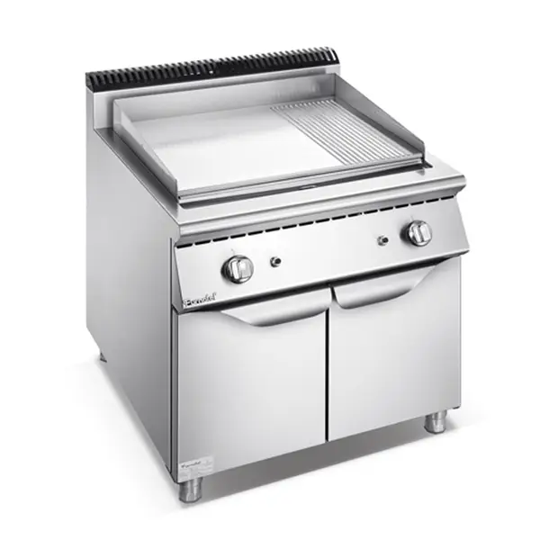 700 Series Gas 2/3 Flat 1/3 Grooved Griddle With Cabinet 1