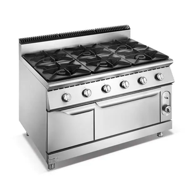 900 Series Gas Chinese Style 6-Burner Gas Range With Oven 1