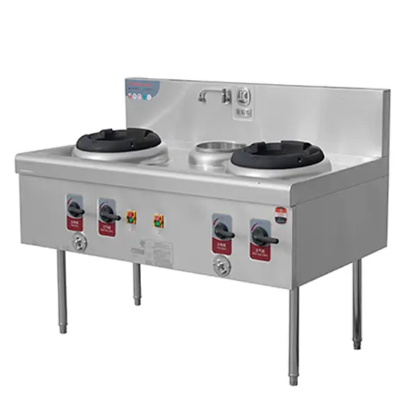 Wok Stove With 2-Burner And 1-Warmer1 1