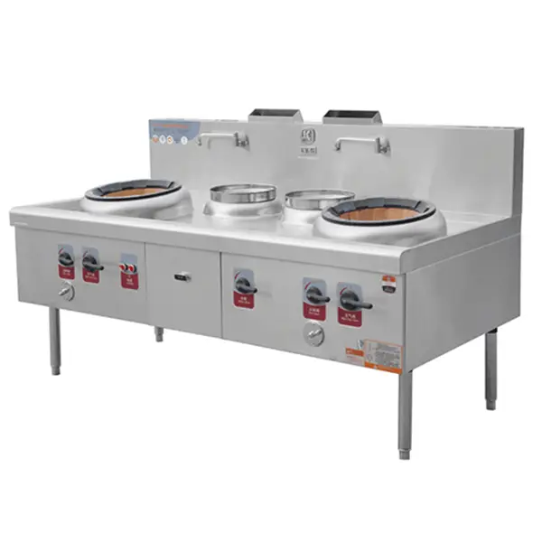 Wok Stove With 2-Burner And 2-Warmer1 1