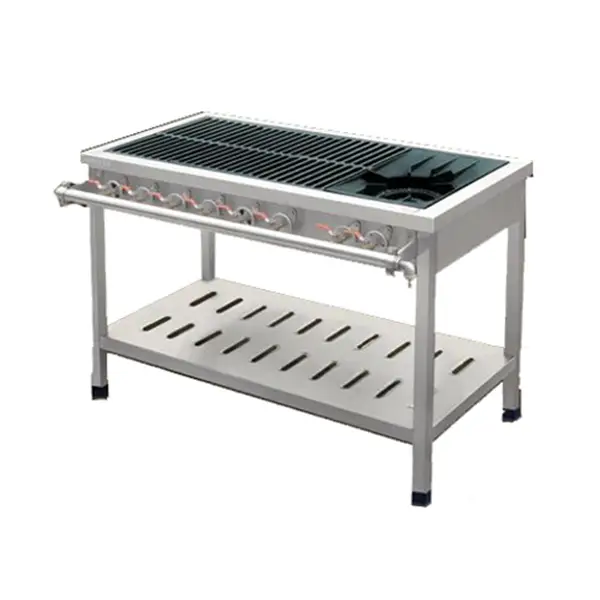 6 Burner(2 Big 4 Small)Gas Wok Stove With Undershelf 1