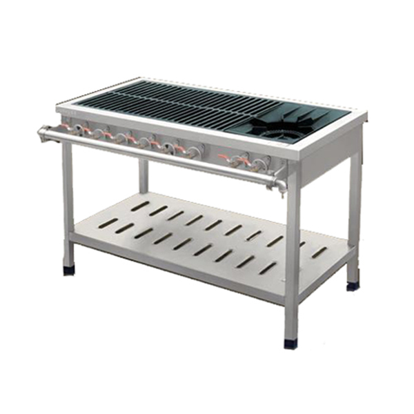 6 Burner(2 Big 4 Small)Gas Wok Stove With Undershelf 3