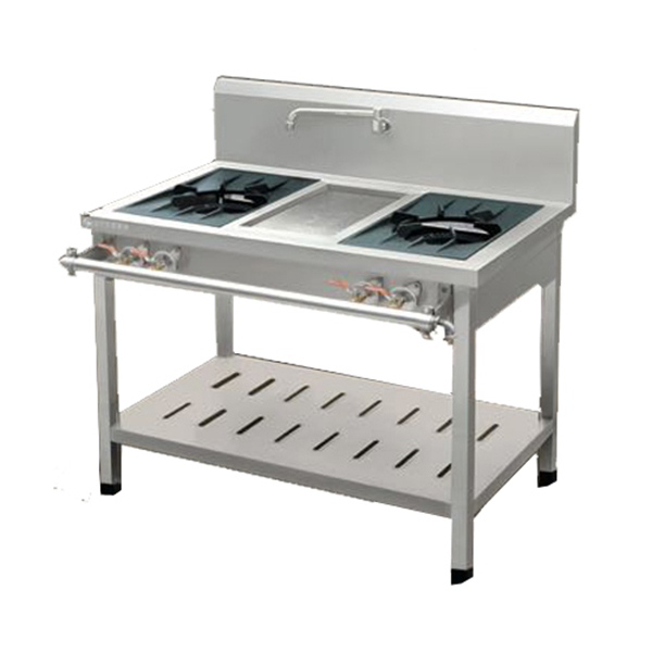 2 Burner Gas Range With Undershelf And Splashback Faucet 3