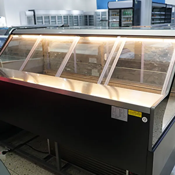 Glass Deli Serve-Over Counter with LED Lighting 2