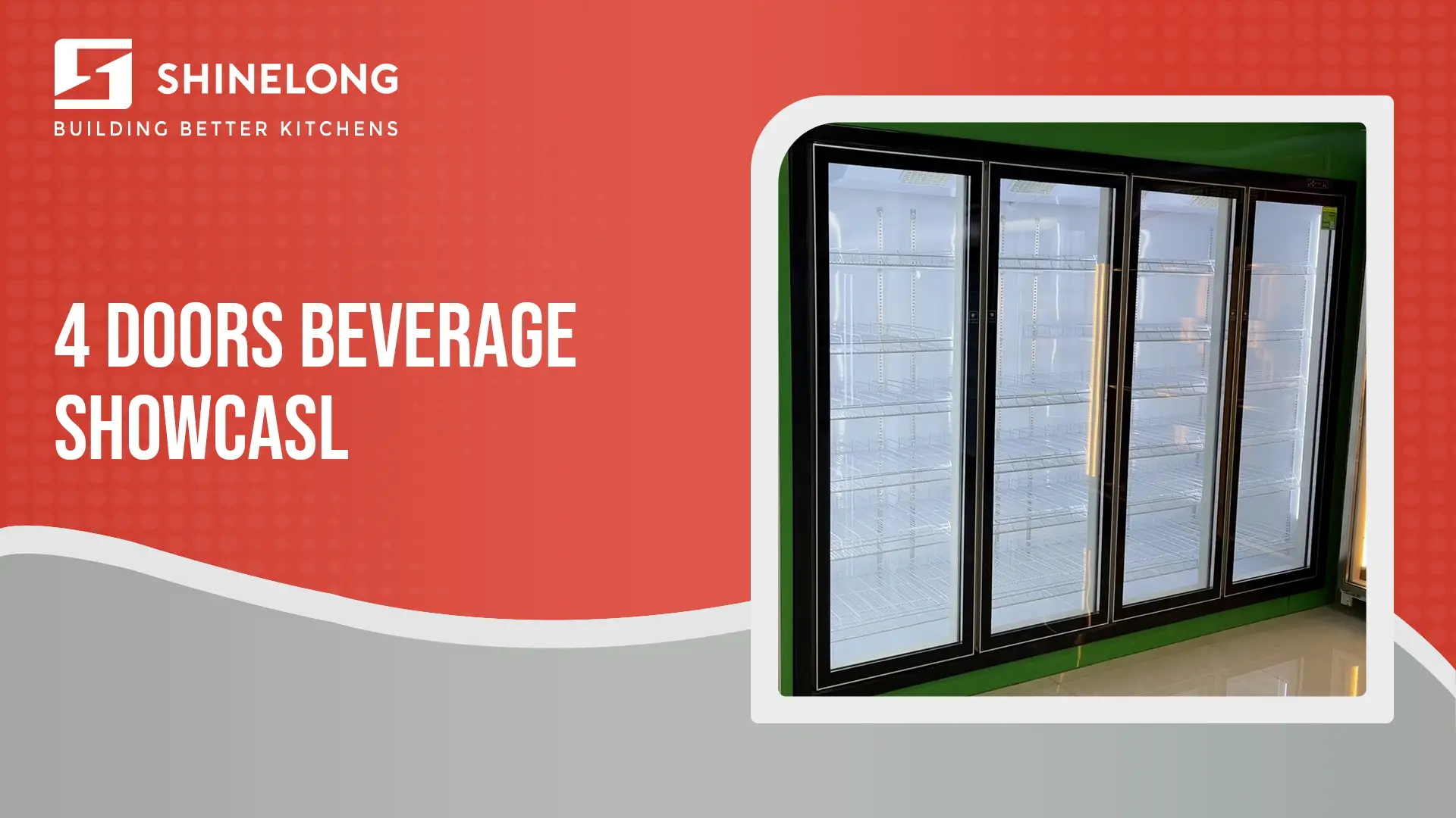 4 doors Beverage Refrigerator With Glass Door SHINELONG 1