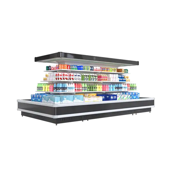 Open Semi Vertical Multidesk with LED cabinet lighting color （Available in 3 sizes）| SHINELONG 1