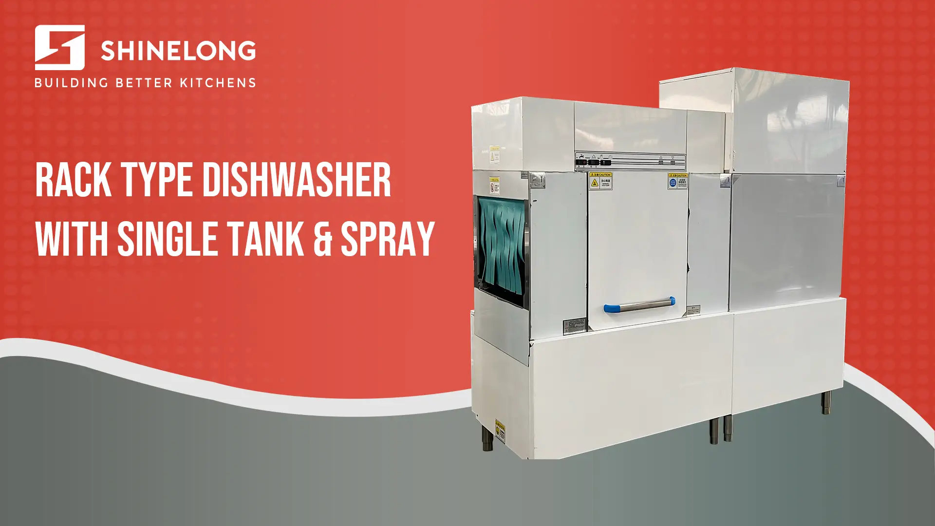 Industrial Rack Type Dishwasher With Single Tank and  Spray-SHINELONG 1