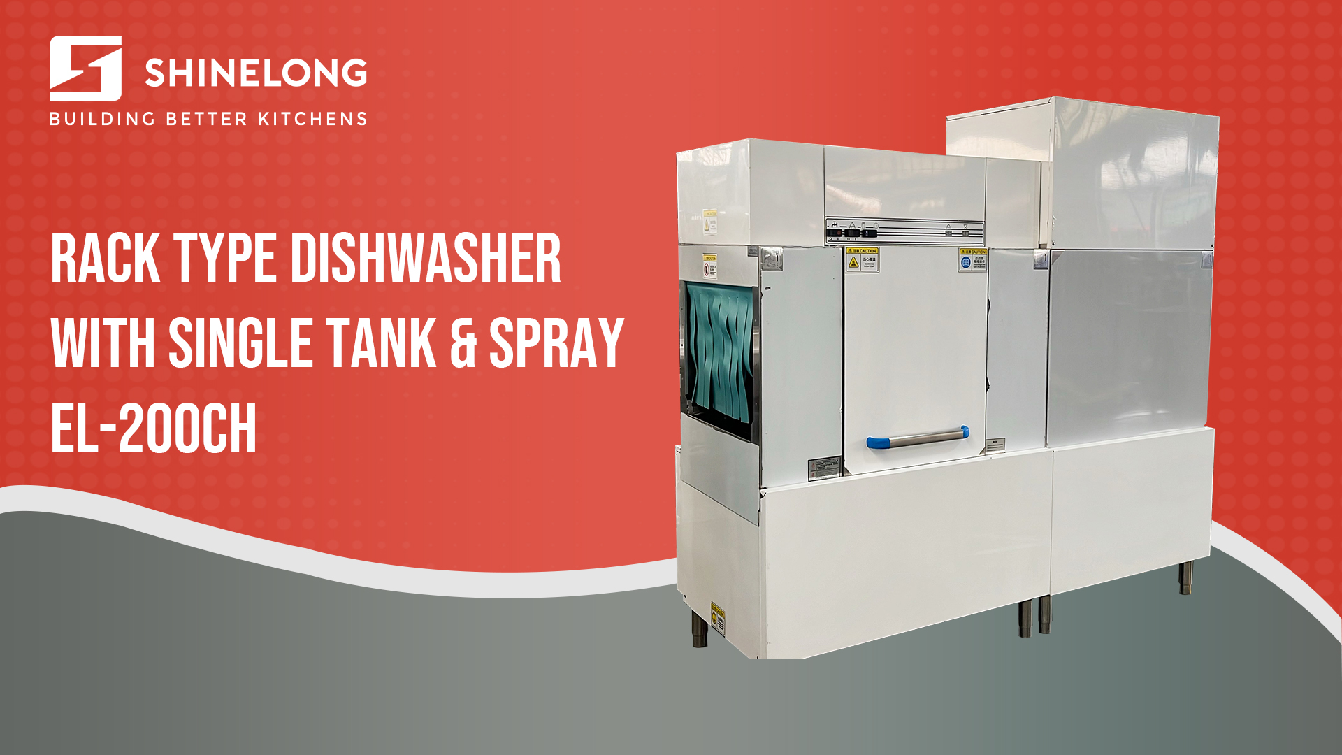 Industrial Rack Type Dishwasher With Single Tank and Spray-SHINELONG 2