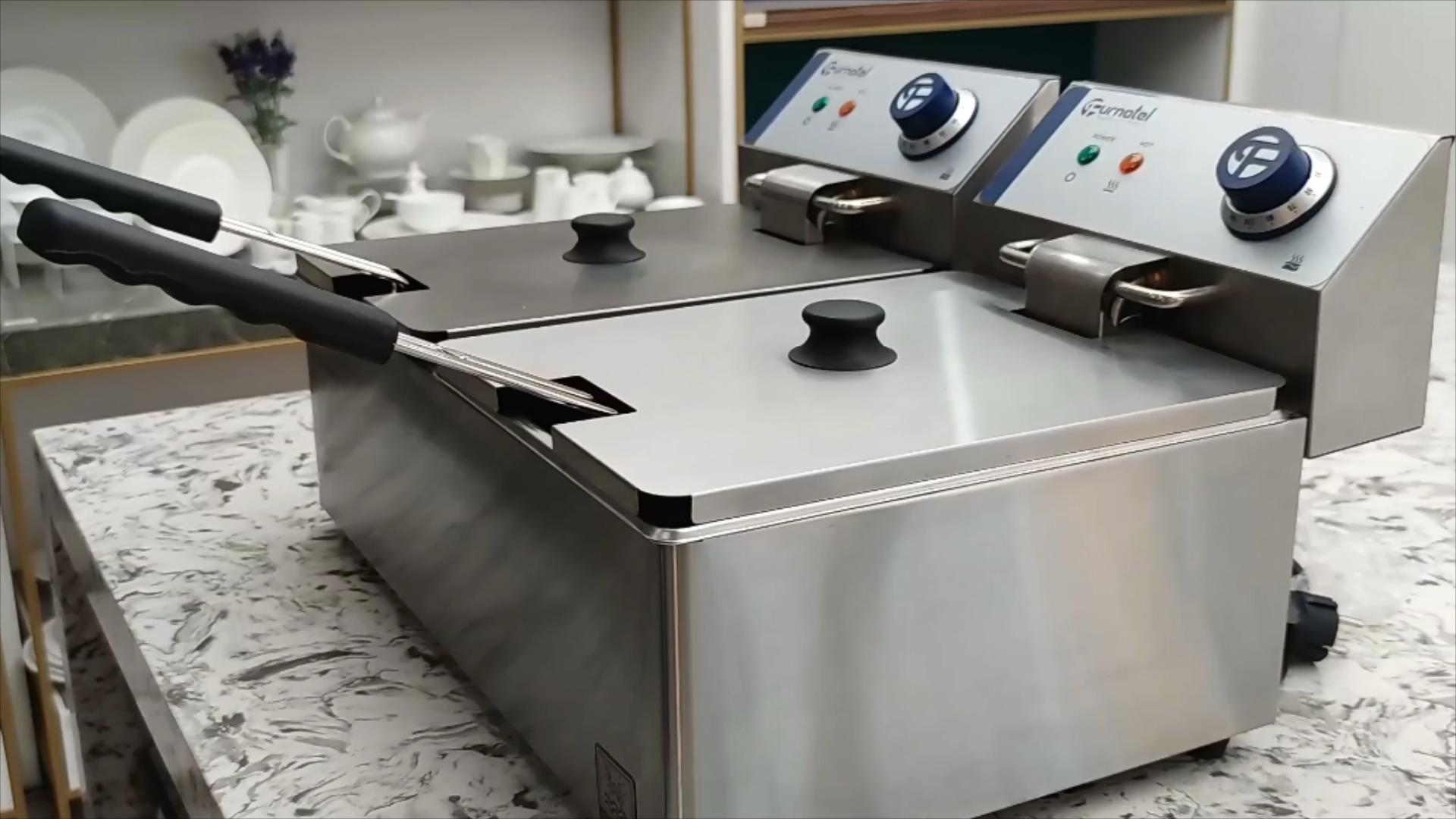 New Product-Furnotel 2-Tank Countertop Electric Fryer 2