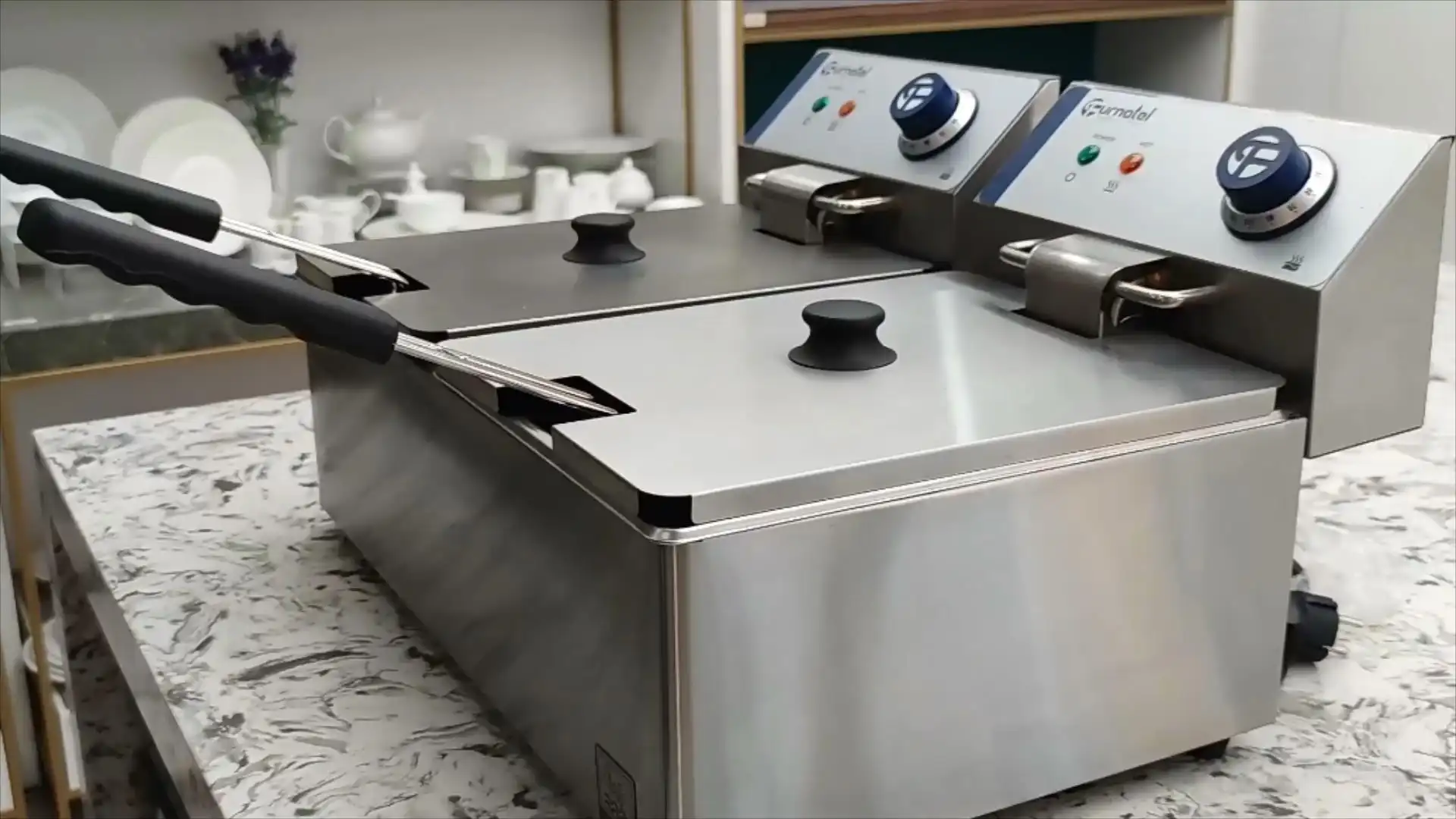 New Product-Furnotel 2-Tank Countertop Electric Fryer 1