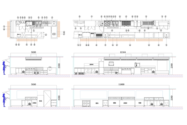 the blueprint of container kitchen