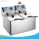 Commercial Kitchen Fryer 4kW 4L*2 220V-240V/50Hz  11kg 1