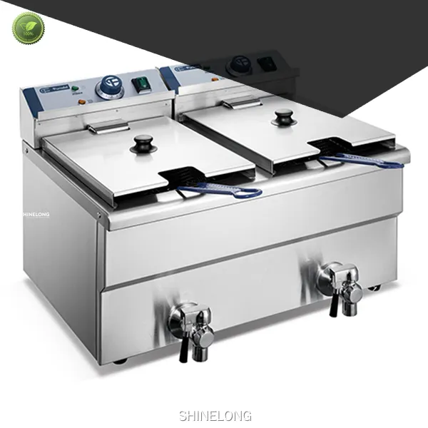 12L*2 Electric Restaurant Fryer - 6.5kW, 220V-240V, 580*440*410mm 1