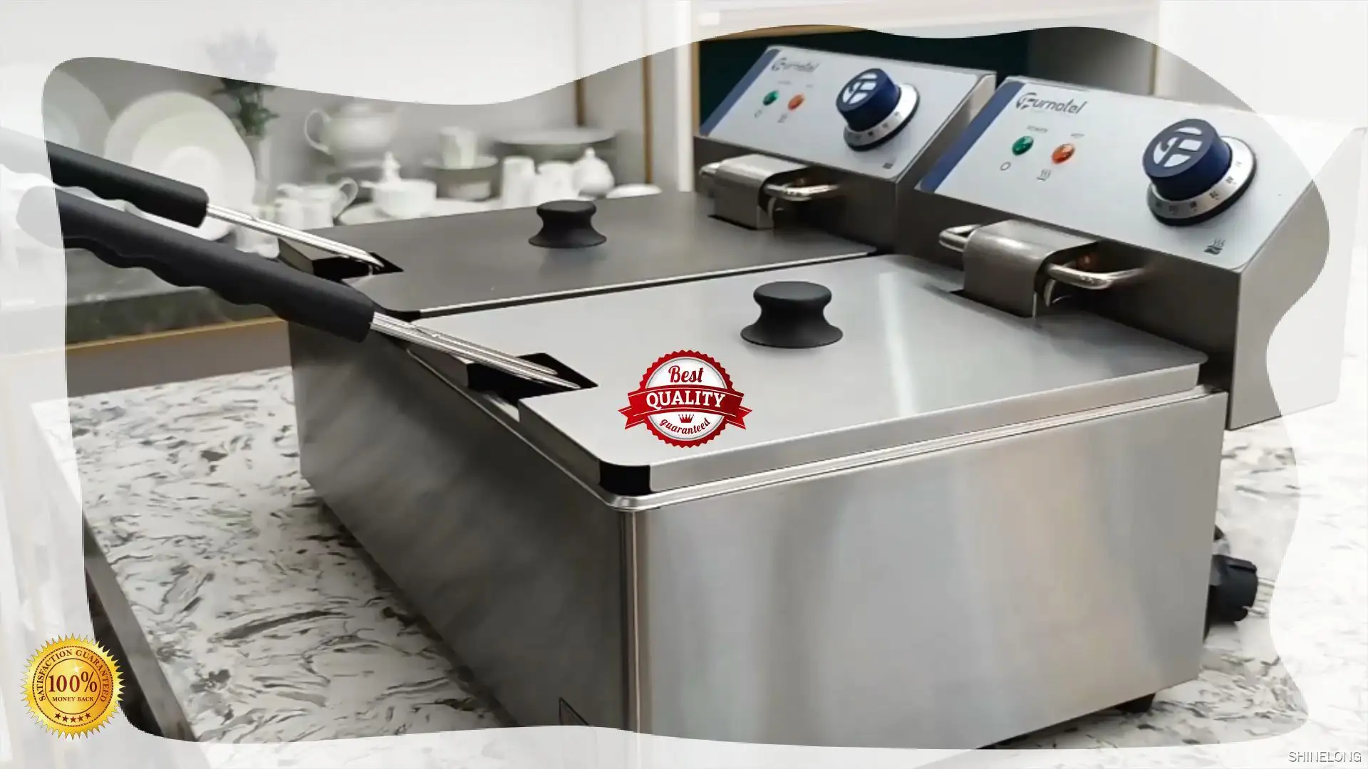 Commercial Electric Countertop Fryer Upgrade - Precise Temp Control, Fast Oil Change 1