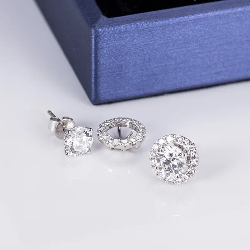 Custom lab created diamond stud earrings made in china Manufacturer | Messi Jewelry 4