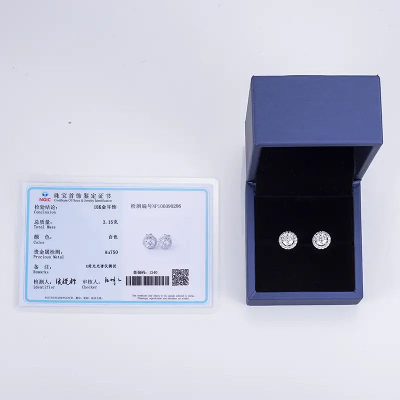 Custom lab created diamond stud earrings made in china Manufacturer | Messi Jewelry 6