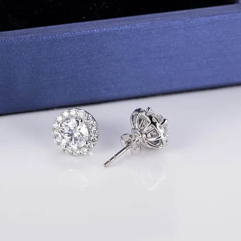 Custom lab created diamond stud earrings made in china Manufacturer | Messi Jewelry 5