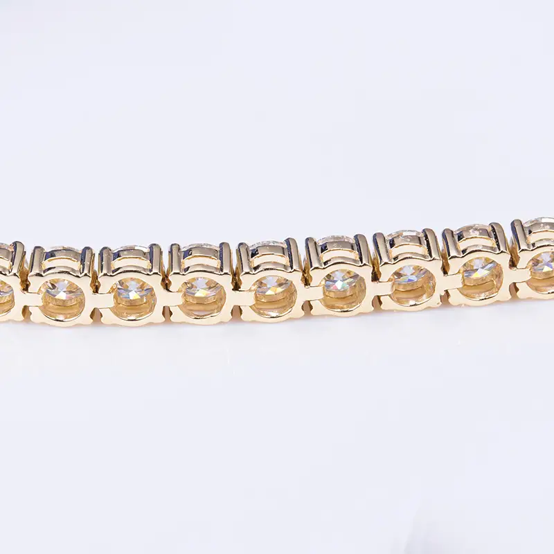10K Rose & Yellow Gold 4mm Moissanite Bracelet - Elegant & Timeless 4