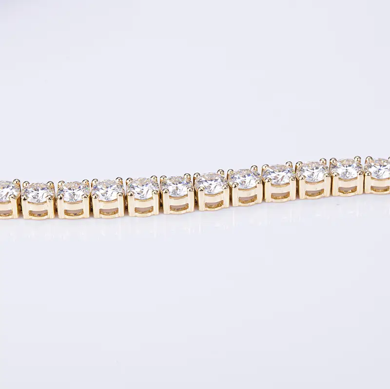 10K Rose & Yellow Gold 4mm Moissanite Bracelet - Elegant & Timeless 5