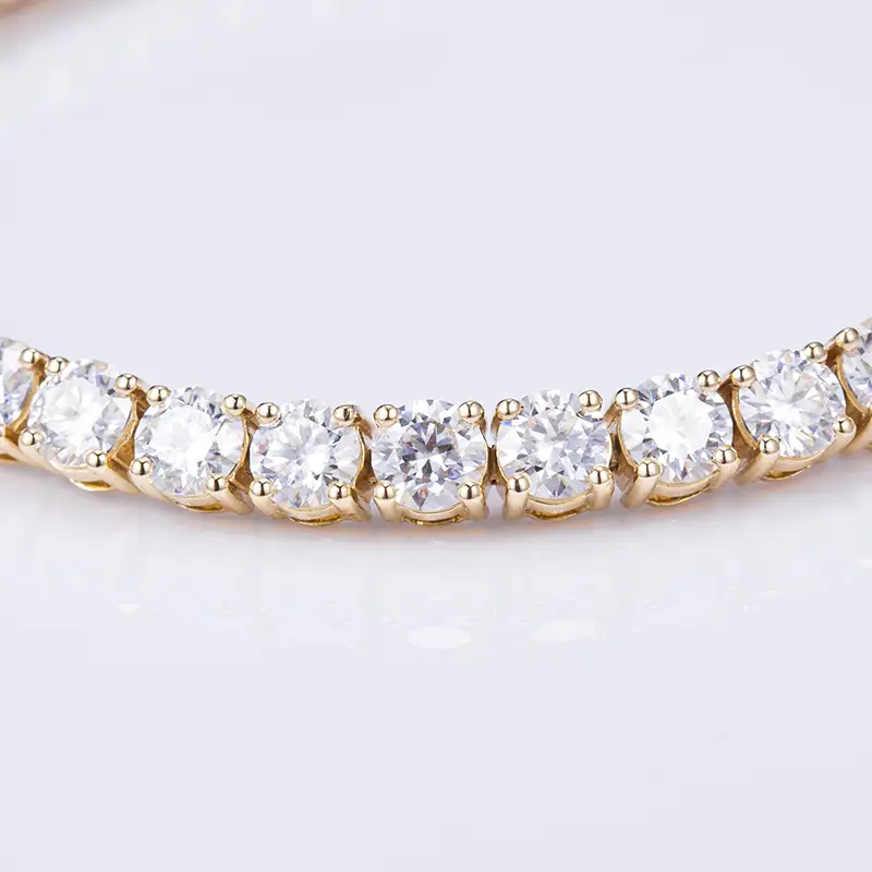 10K Rose & Yellow Gold 4mm Moissanite Bracelet - Elegant & Timeless 3