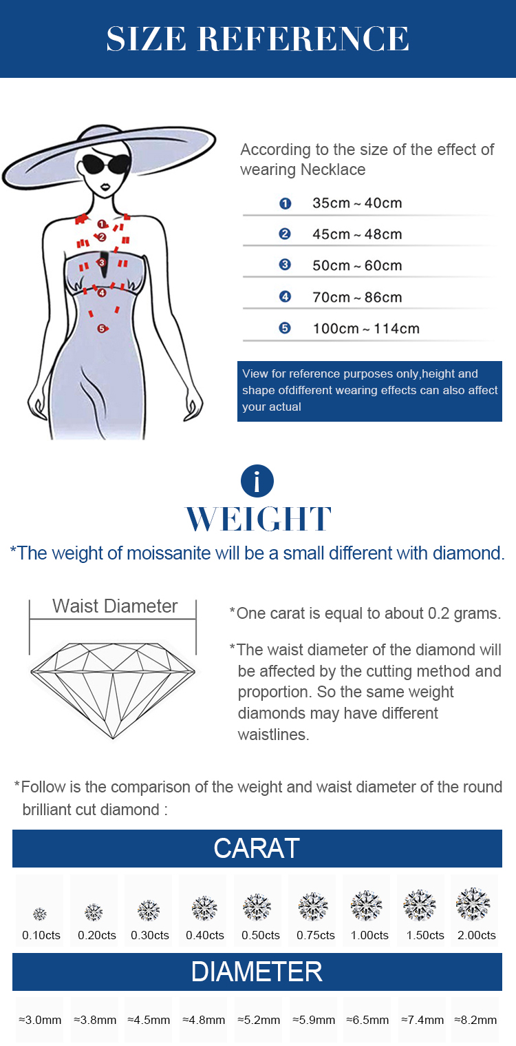 Multi-functional Messi Jewelry- 18K White Gold Moissanite Necklace 18
