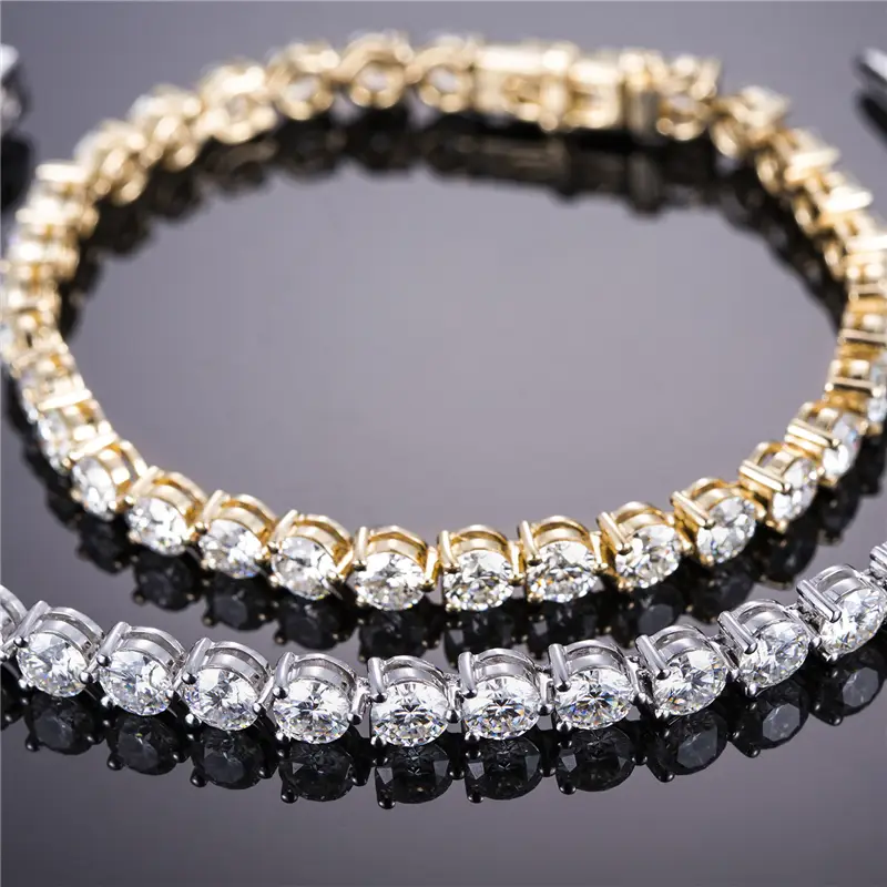 10K 14K 18K Gold Lab Grown Diamond Tennis Bracelet 6