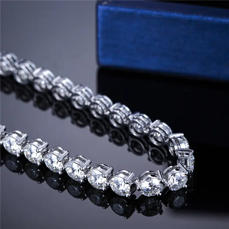 10K 14K 18K Gold Lab Grown Diamond Tennis Bracelet 5