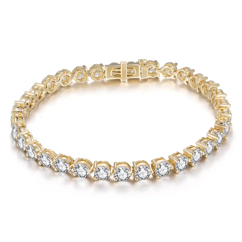 10K 14K 18K Gold Lab Grown Diamond Tennis Bracelet 3