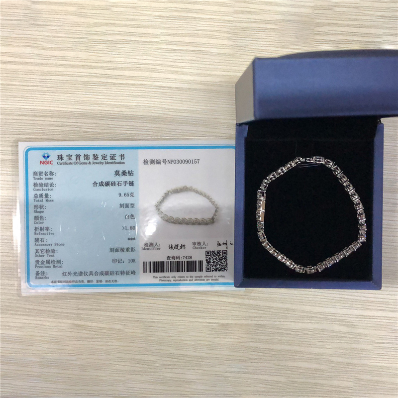 Praise man made diamond tennis bracelet highly rated | Messi Jewelry 28