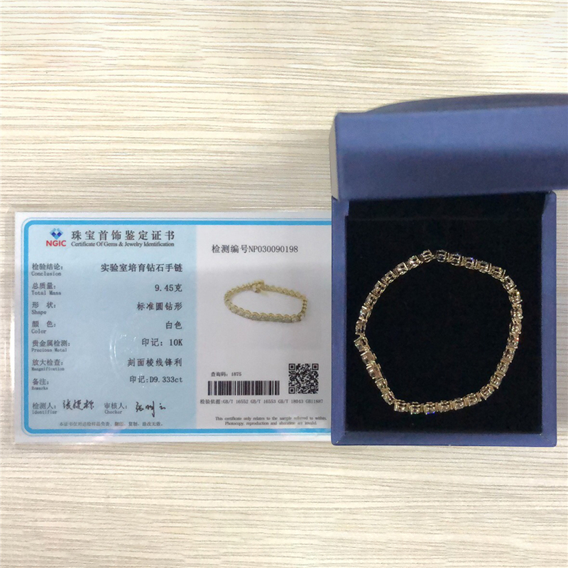 Praise man made diamond tennis bracelet highly rated | Messi Jewelry 26