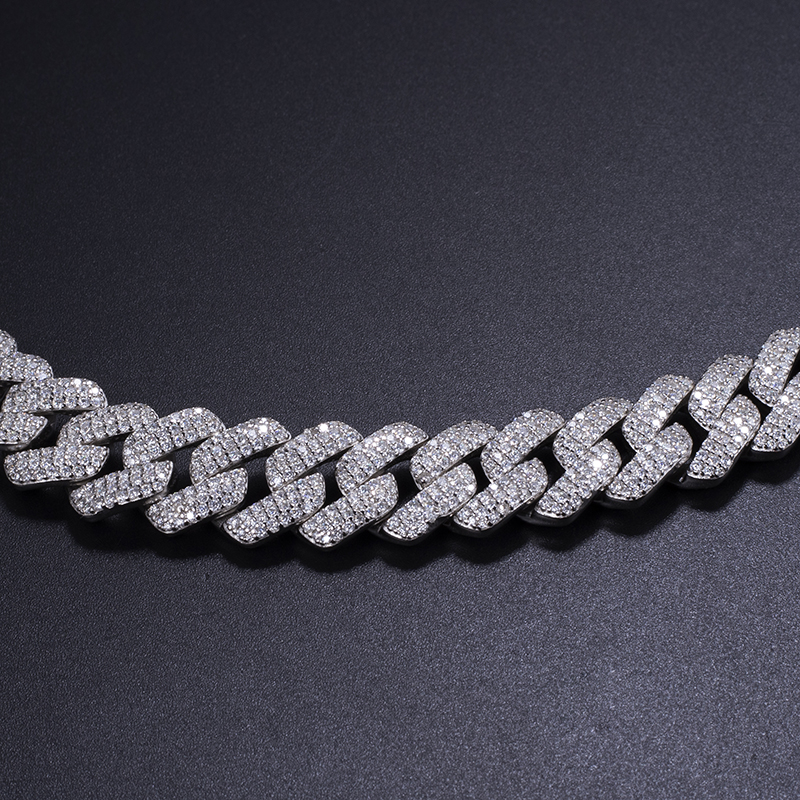 Messi Jewelry MSN-522 Chinês preço barato gelado jóias de hip-hop 925 cadeia de elos cubano de prata 15