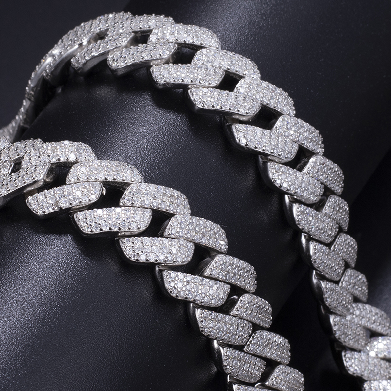 Messi Jewelry MSN-522 Chinês preço barato gelado jóias de hip-hop 925 cadeia de elos cubano de prata 13