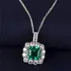 Emerald Pendant Necklace in White Gold - Romantic Wedding Jewelry 3