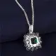 Emerald Pendant Necklace in White Gold - Romantic Wedding Jewelry 5