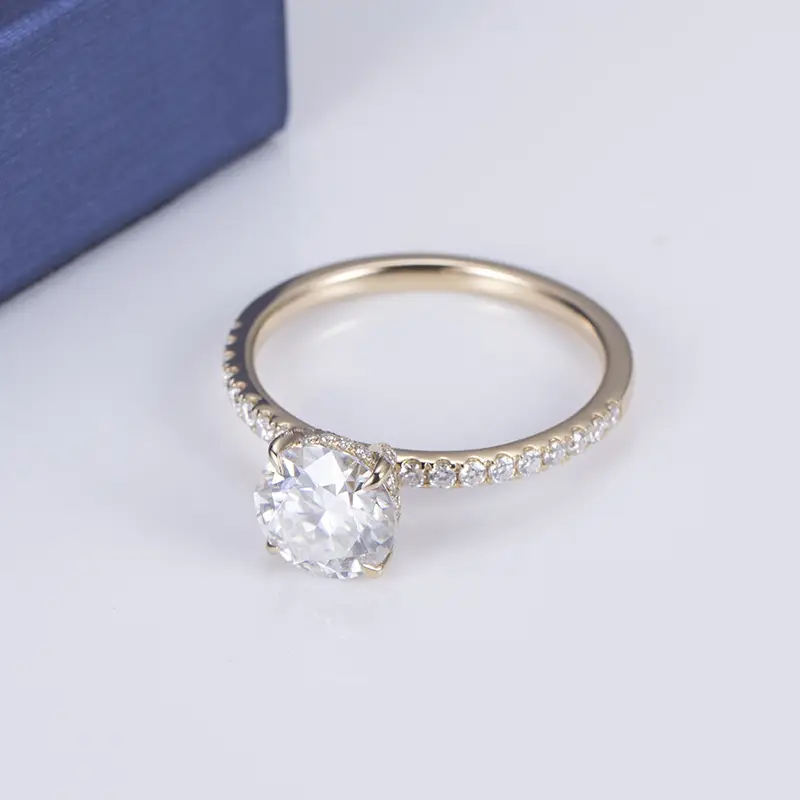 MSR -556 14K Gold Moissanite 8mm Def VVS Ring -Messi Gioielli 1