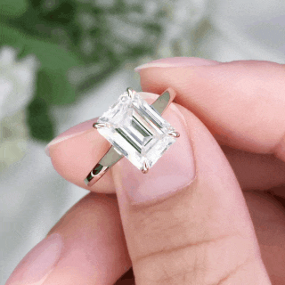 Emerald-Cut Lab Diamond Ring