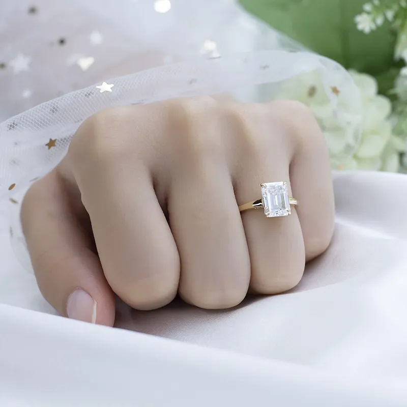 Customized Yellow Gold Moissanite Ring Company 7