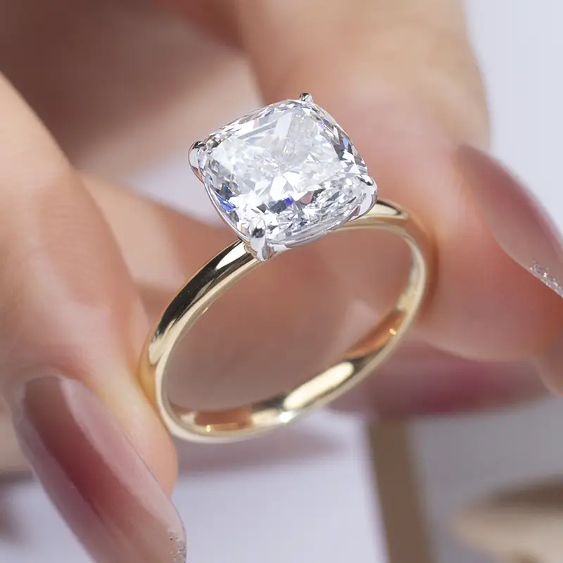 MSR-1305 5.0ct F vs laboratorio anello di diamanti coltivato 18K Gold Solitalire 1