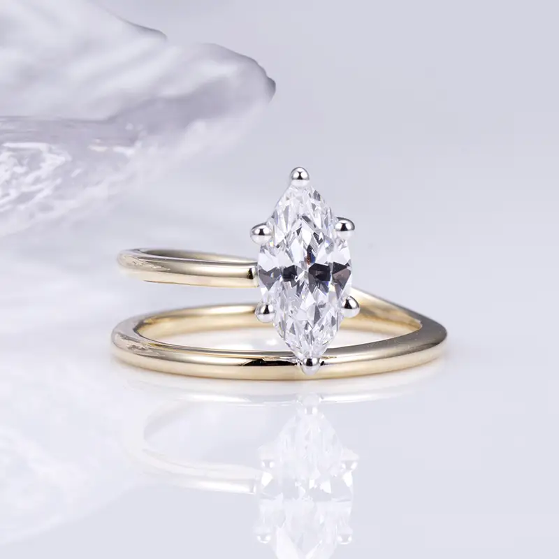 Anello a diamante coltivato MSR-1139 Anello aperto 14k oro aperto 1