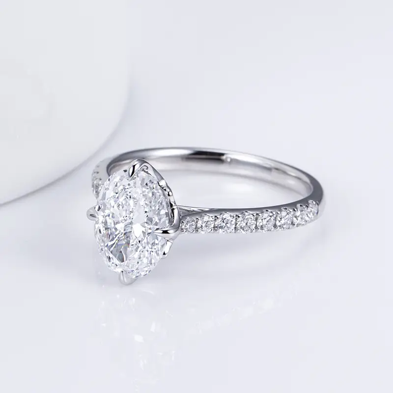 MSR-1416 18K Gold Oval Lab Diamond Solitaire Anello 1