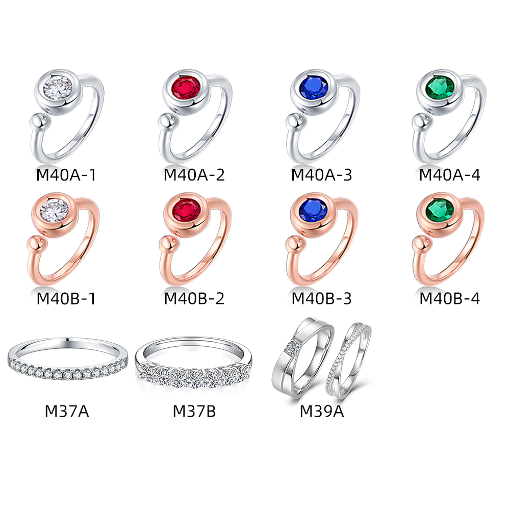 M27E Straight Arm Huashen 3.0 Carats Moissanite Gold Plated 925 Sterling Silver Solitaire Ring 19
