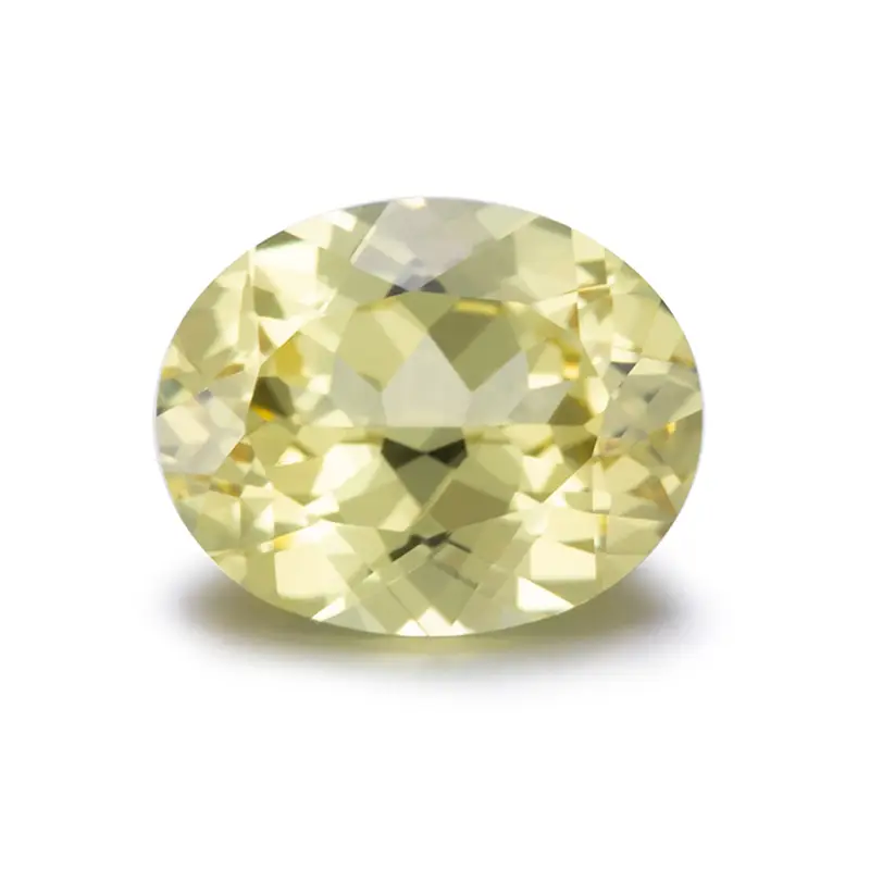 Lab Grown Sapphire Oval Shape Yellow Czochralski Method 1