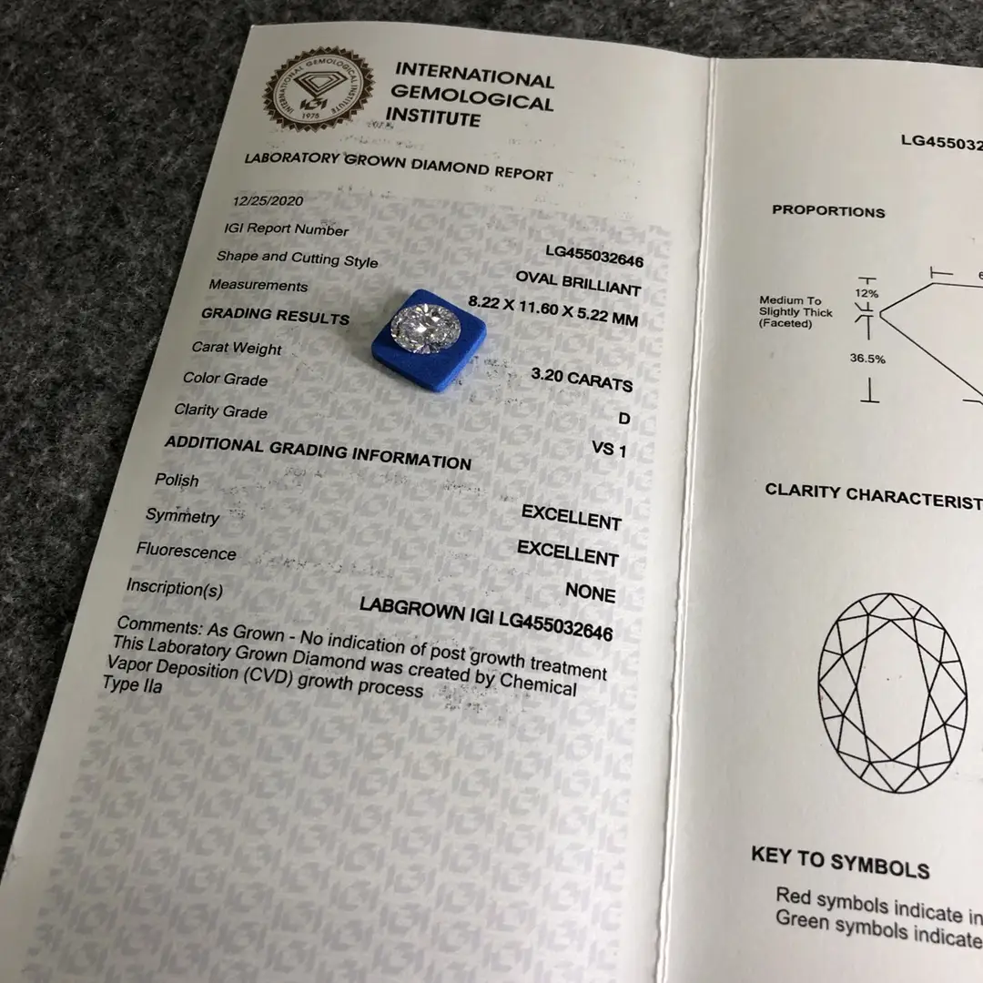 Oval Lab Diamonds: IGI Certified, Affordable, Various Colors 5
