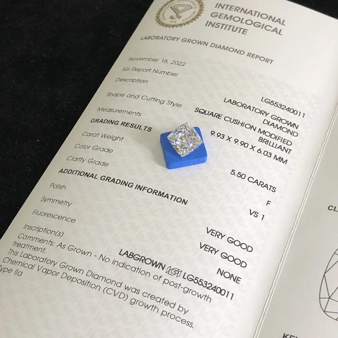 Messi Jewelry | Praise elongated cushion cut lab diamond quality assurance 4