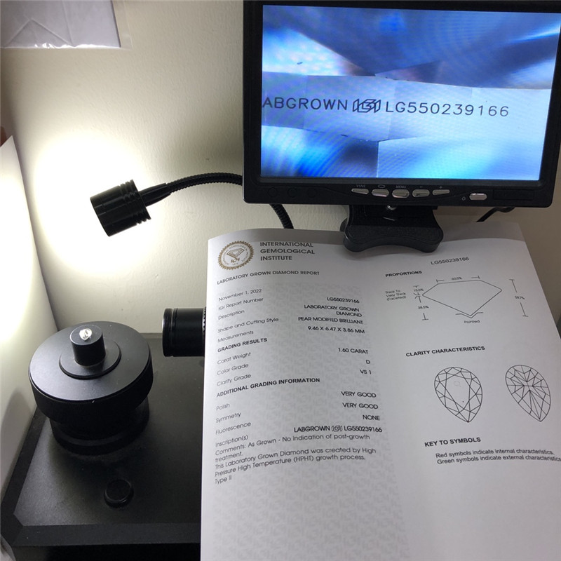 igi pear lab grown diamond