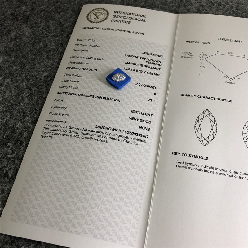 mq lab grown diamond igi